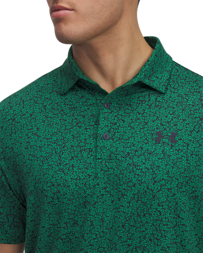 Under Armour Men's Golf Polo | 3.0 Printed Polo | Green/Black