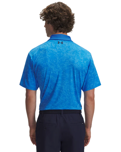 Under Armour Men's Golf Polo | Playoff 3.0 Printed Polo | Blue Atlantis
