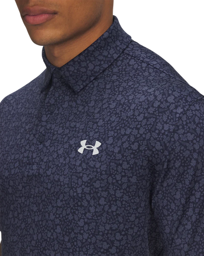 Under Armour Men`s Golf Shirt | Playoff Printed 3.0 Polo | Navy/Grey