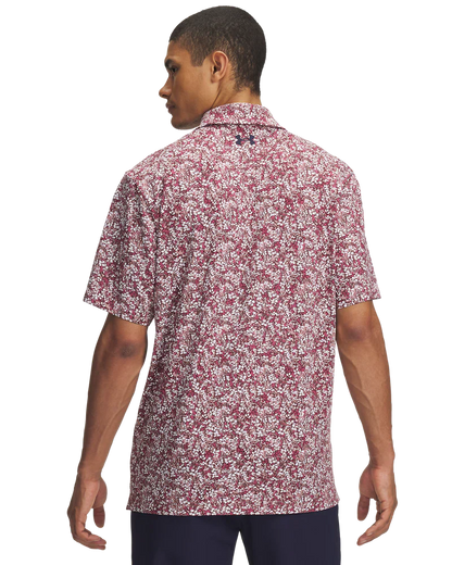 Under Armour Men's Golf Polo | Playoff 3.0 Printed Polo | Tourmaline Pink