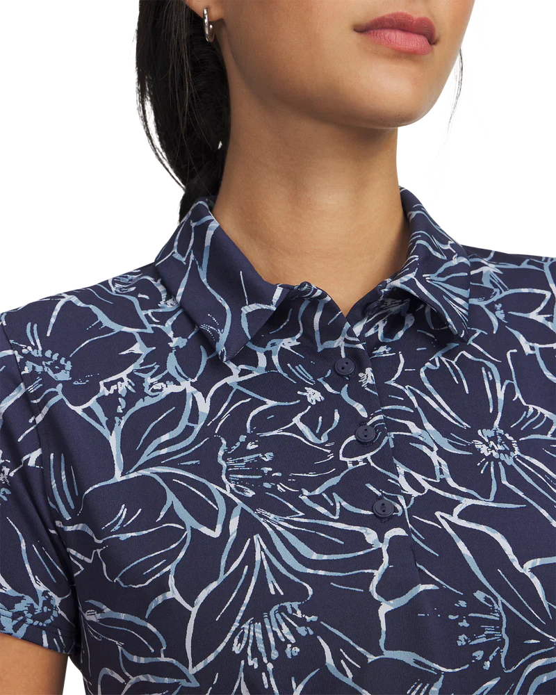 Under Armour Women's Golf Shirt | Playoff 3.0 Printed Polo | Midnight Navy