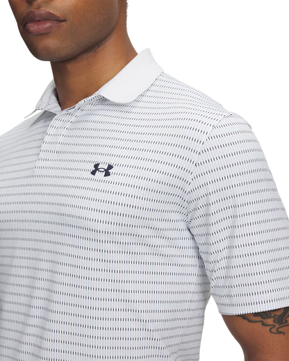 Under Armour Men's Golf Polo | Drive Chill | Printed Polo | White/Black