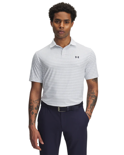 Under Armour Men's Golf Polo | Drive Chill | Printed Polo | White/Black