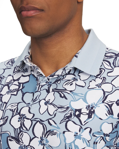 Under Armour Men's Golf Polo | Drive Chill | Printed Polo | Blue/White