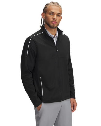 Under Armour Men's Golf Jacket | Drive Wind Full Zip | Black/White