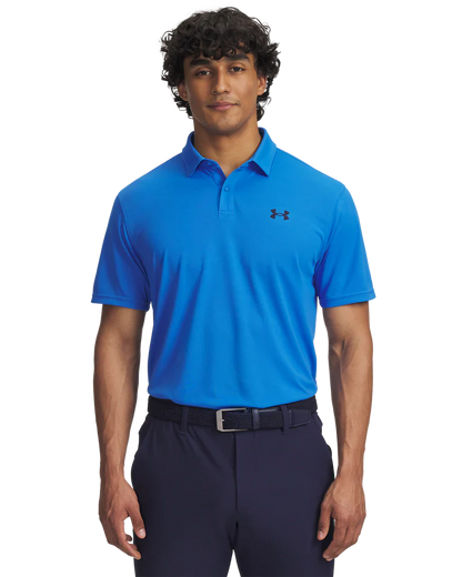 Under Armour Men's Golf Shirt | T2G Pique Polo | Blue Atlantis