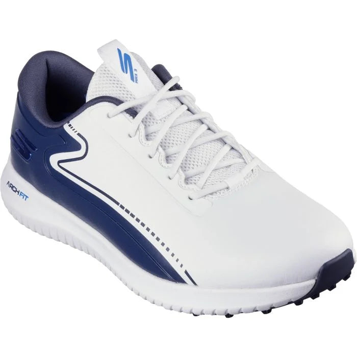 Skechers Go Max golf shoes white navy blue