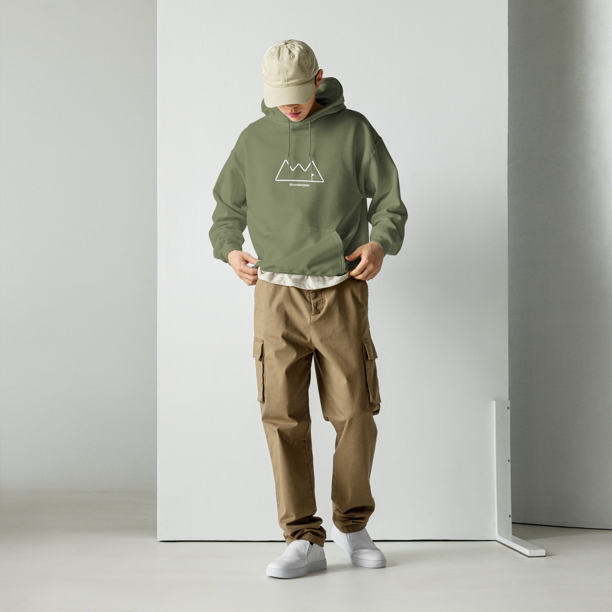Khaki Wunderpar Hoodie - Outline Logo